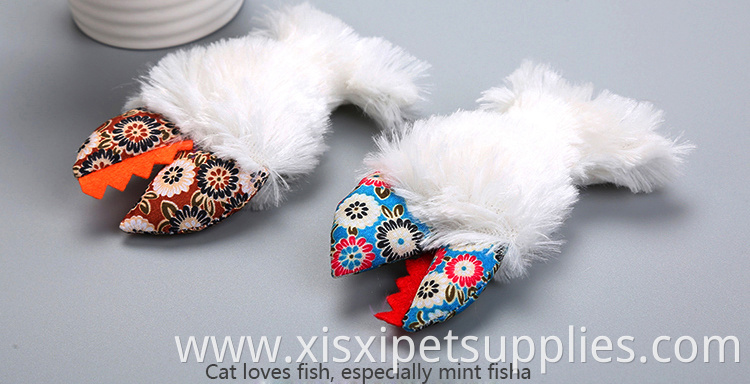 Soft plush fish with catnip toy for cat